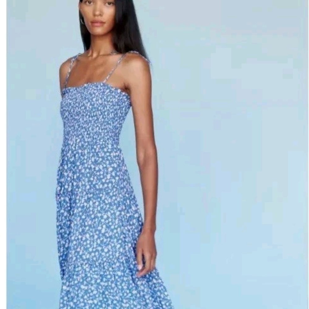 Blue Floral Women's Dress